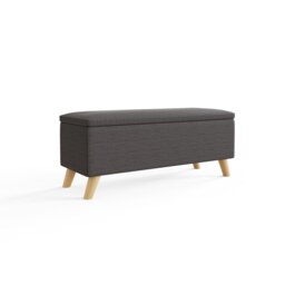 Secreto Ottoman Storage Bench Grey Charcoal Grey