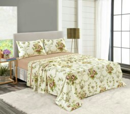 Olivia Flannelette Natural Single Sheet Set
