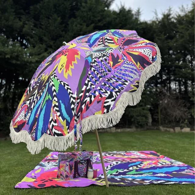 Pickle Picnic Outdoor Shade & Style Parasol 180cm - Bird of Paradise