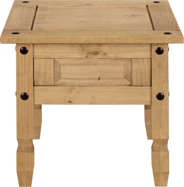 Corona Lamp Side Table Mexican Solid Pine End Occasional Table