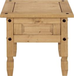 Corona Lamp Side Table Mexican Solid Pine End Occasional Table