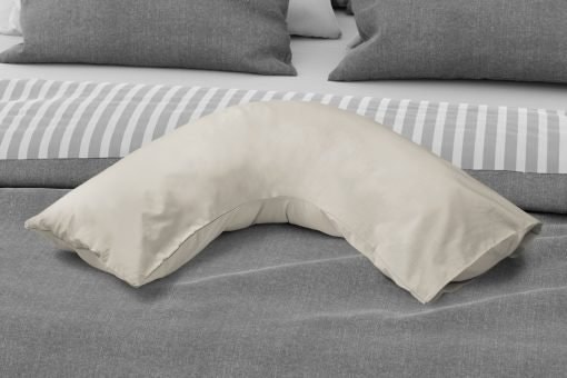Percale Collection 180 Thread Count Percale V- Shaped Pillowcase in Ivory Cream Ivory