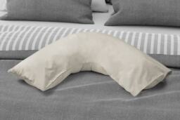 Percale Collection 180 Thread Count Percale V- Shaped Pillowcase in Ivory Cream Ivory