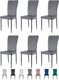 Set of 6 High back Dining Chairs Velvet FabricKitchen Dining Seating Elle By MCC