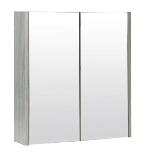Mirror Bathroom Cabinet 600mm Wide - Silver Oak Brown Brown 1