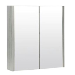 Mirror Bathroom Cabinet 600mm Wide - Silver Oak Brown Brown 1