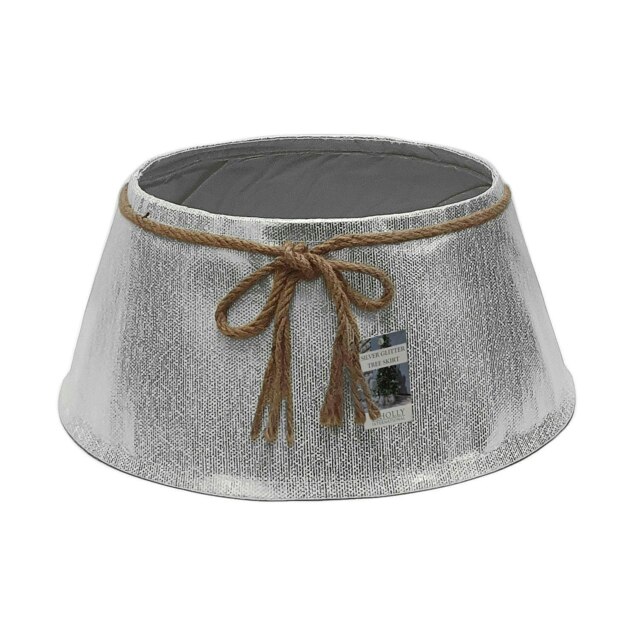 Holly International Silver Shimmer Christmas Tree Skirt Collar