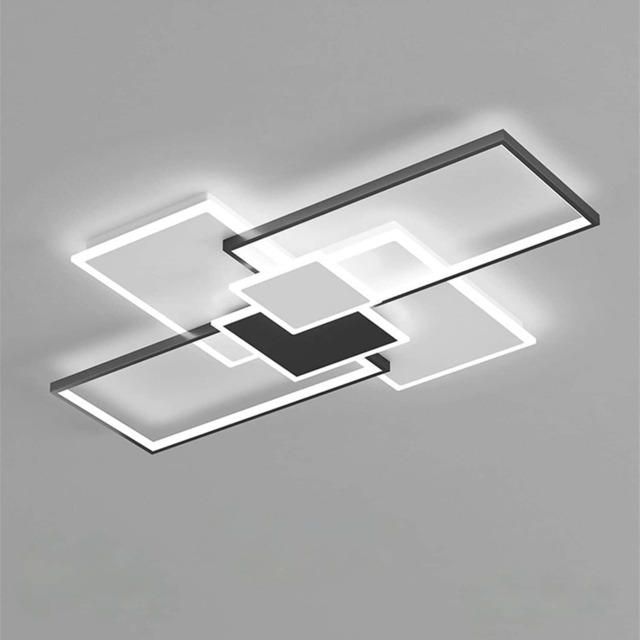 Ceiling Light Dimmable Black 4 Rectangles