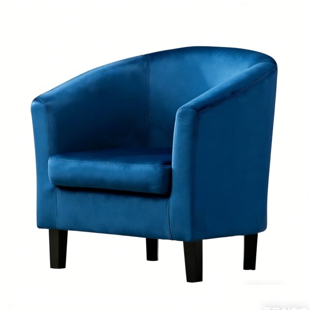 Velvet Fabric Tub Chair Armchair Club Chair