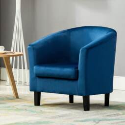 Velvet Fabric Tub Chair Armchair Club Chair