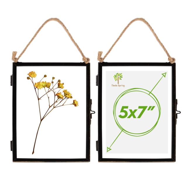 "Nicola Spring Hanging Metal Photo Frames - 5"" x 7"" - Black - Pack of 2 Black Black One Size"