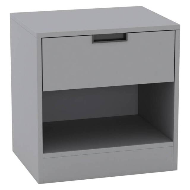 Drawer Bedside Table Nightstand Shelf Cabinet Storage Unit Bedroom Furniture Grey 1 Grey