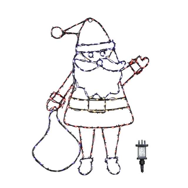 59cm x 45cm Light up FlexiBrights Christmas Santa Silhouette with 237 Multi-Coloured LEDs