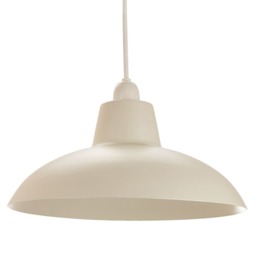 Industrial Retro Designed Matt Cream Curved Metal Ceiling Pendant Light Shade Cream Cream 1