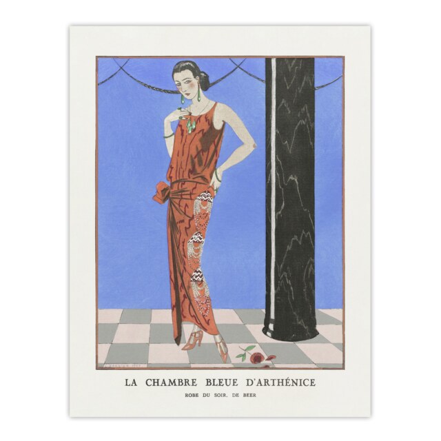 "Blue Room of Arthenice Fashion Barbier Vintage Wall Art Poster Print 12X16"""