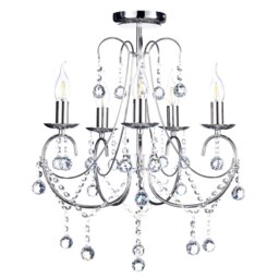 BHS Sapparia 5 Light Chandelier, Silver Multi 1