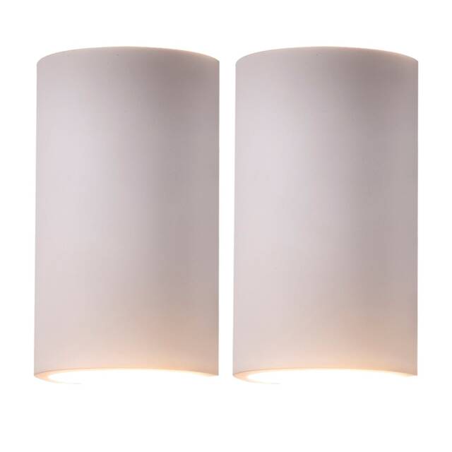 Set of 2 Evie - White Plaster G9 Wall Lights