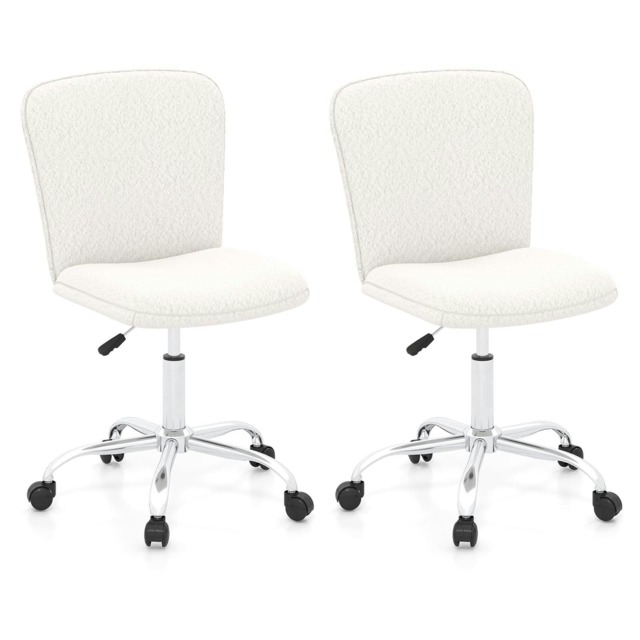 COSTWAY Ergonomic Chair Office Desk Chair w/ Wheels White White