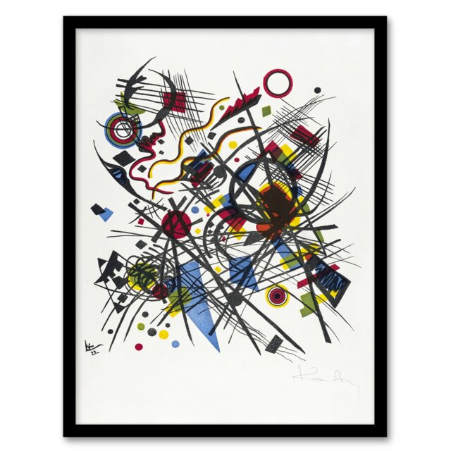 "Abstract for Fourth Bauhaus Portfolio Kandinsky Framed Wall Art Print 12X16"""