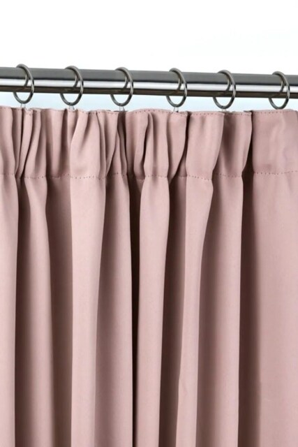 Essential Woven Thermal Blackout Pencil Pleat Curtains 168cm x 183cm Blush Pink Pink Pink