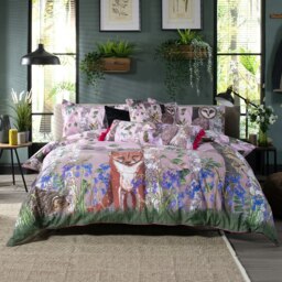 The Forest at Twilight Duvet Cover Set – 100% Cotton, 200 Thread Count, Digital Print & Piped Edge Multi Multicoloured Super King