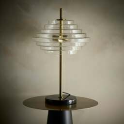 Aspen 2lt Brass and Tiered Clear Glass Table Lamp Gold