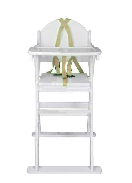 Safetots Deluxe Putaway Folding Wooden High Chair, White, Highchair for Baby and Toddler, Pre-Assembled