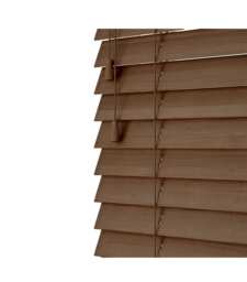 90cm Chestnut Oak Wooden Venetian Blinds With Strings (130cm drop) Brown Brown