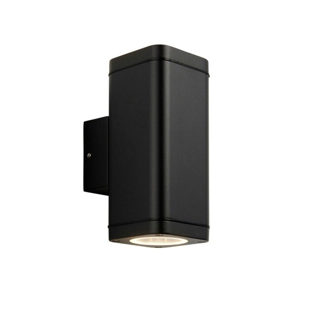 Milton Modern Architectural Outdoor Up Down Wall Light Textured Black Finish, IP44