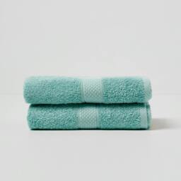 Homescapes Turkish Cotton Hand Towel Set of 2 - Sea Green Green Hand towel 2