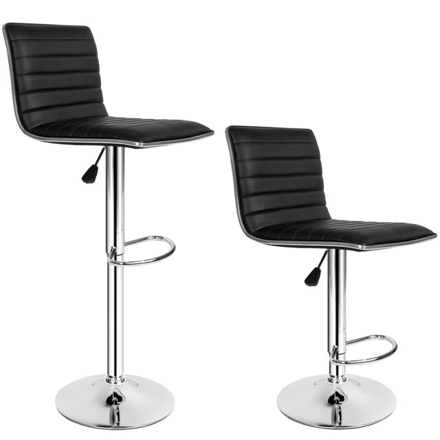 2 bar stools Johannes made of artificial leather Black black 38 x 40 x 109 cm 2