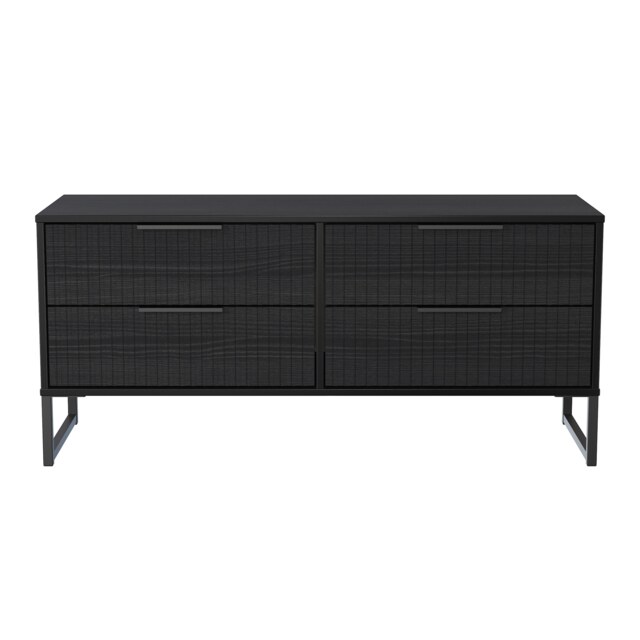 Menai 4 Drawer Bed Box in Black Ash (Ready Assembled) Black Black Ash
