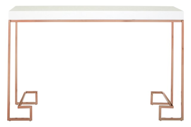 Allure Rose Gold Angled Legs Console Table Multi