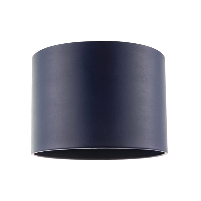 Classic Navy Blue Faux Leather Lamp Shade with Inner Cotton Lining Blue Midnight Blue 1