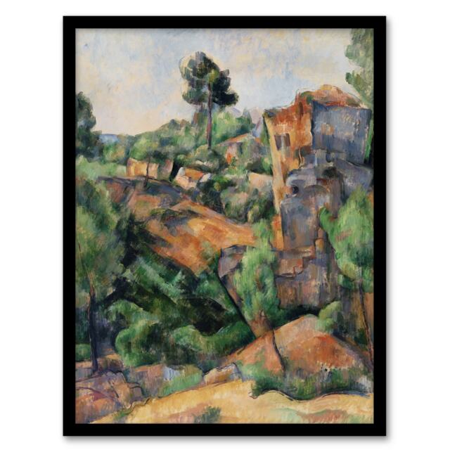 "Bibemus Quarry Cubist Landscape Paul Cezanne Framed Wall Art Print 12X16"""