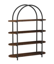 4 Tier Wooden Shelving Arched Unit Industrial Storage Bookcase Display Shelves Multi Rustic Brown