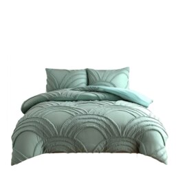 Duvet Cover And Pillowcase Set Silver White Or Green Tufted Luxury Design Polyester Bed Linen Green Green Double