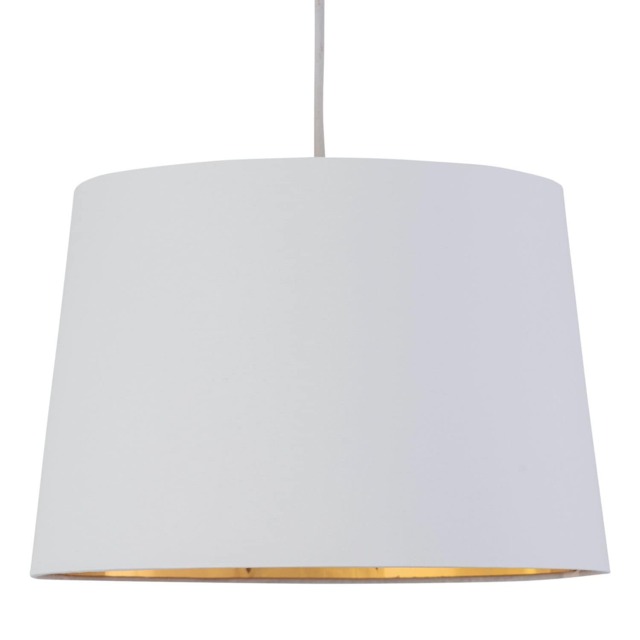 Zoey - White with Gold Inner 28cm Easy Fit Pendant or Lamp Shade White Gold Medium 1