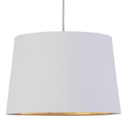 Zoey - White with Gold Inner 28cm Easy Fit Pendant or Lamp Shade White Gold Medium 1