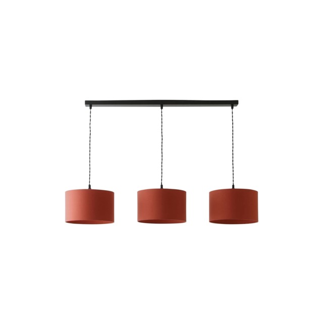 ValueLights Shaw Matte Black 3 Drop Bar Lamp Holder Rust Shades Black