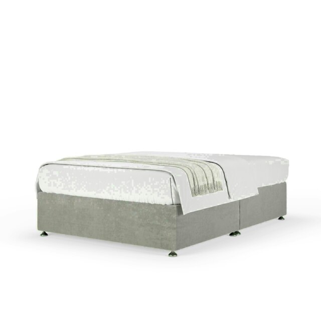 Seal Grey Naples Velvet No Drawer Divan Base Super King
