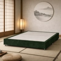 Kyoto Low Platform Divan Bed 4FT6 Double Green Plush Velvet