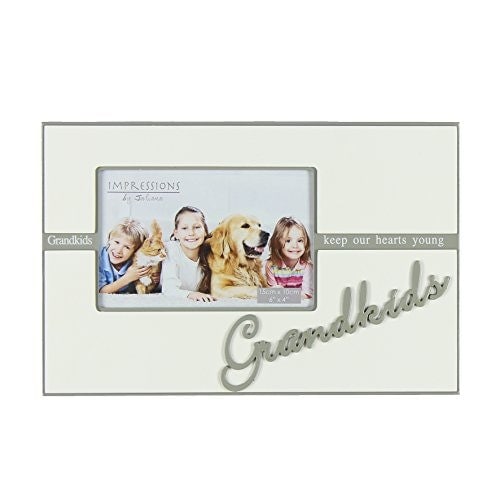 "Juliana White 27cm Wooden Double Layer Frame 6"" x 4"" - Grandkids"