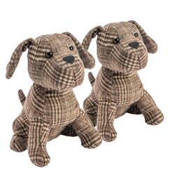 Nicola Spring Milo the Dog Door Stops - 19 x 26.5cm - Brown - Pack of 2