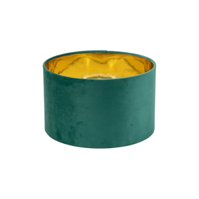 ValueLights Reni Small Forest Green Velvet Chrome Shade and Bulb