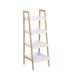 Kassi 4-Tier Bamboo Ladder Box Shelving Unit/Bathroom Kitchen Storage