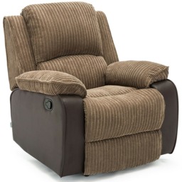 Postana Jumbo Cord Fabric Manual Reclining Lounge Recliner Chair (Brown)