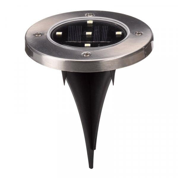 4x Solar Powered Up Ground Light Chrome 1