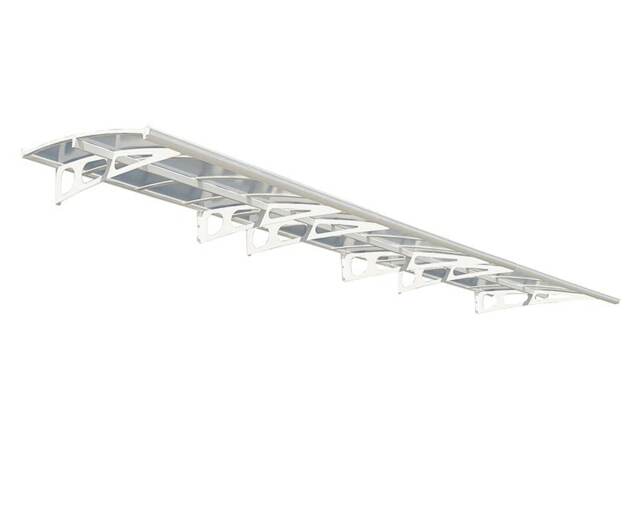 Patio Cover Bordeaux Door Awning Canopy 6690 Clear - Acrylic - L670.5 x W139 x H33 cm - White White