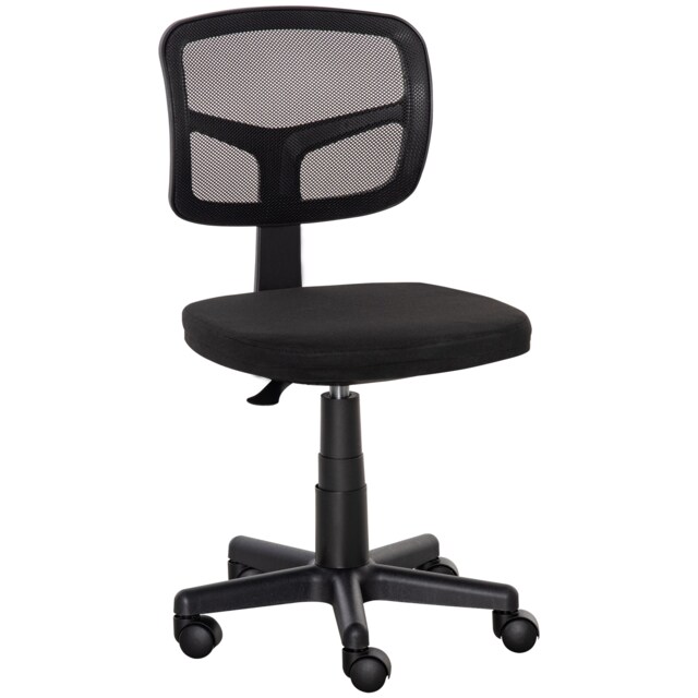 Vinsetto Small Office Chair without Arms, Ergonomic Swivel Mesh Desk Chair Black